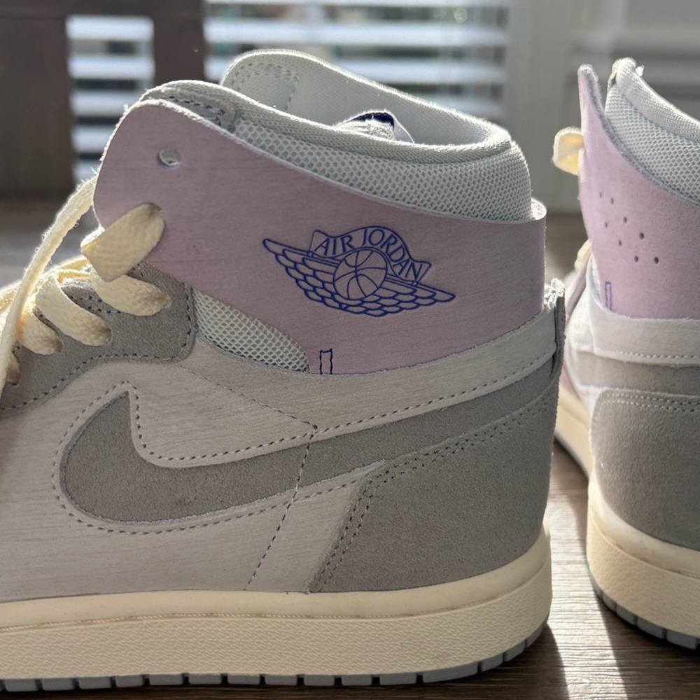Nike Women's High-Top Jordan Sneakers - Gray and Lavender - Picture 5 of 9